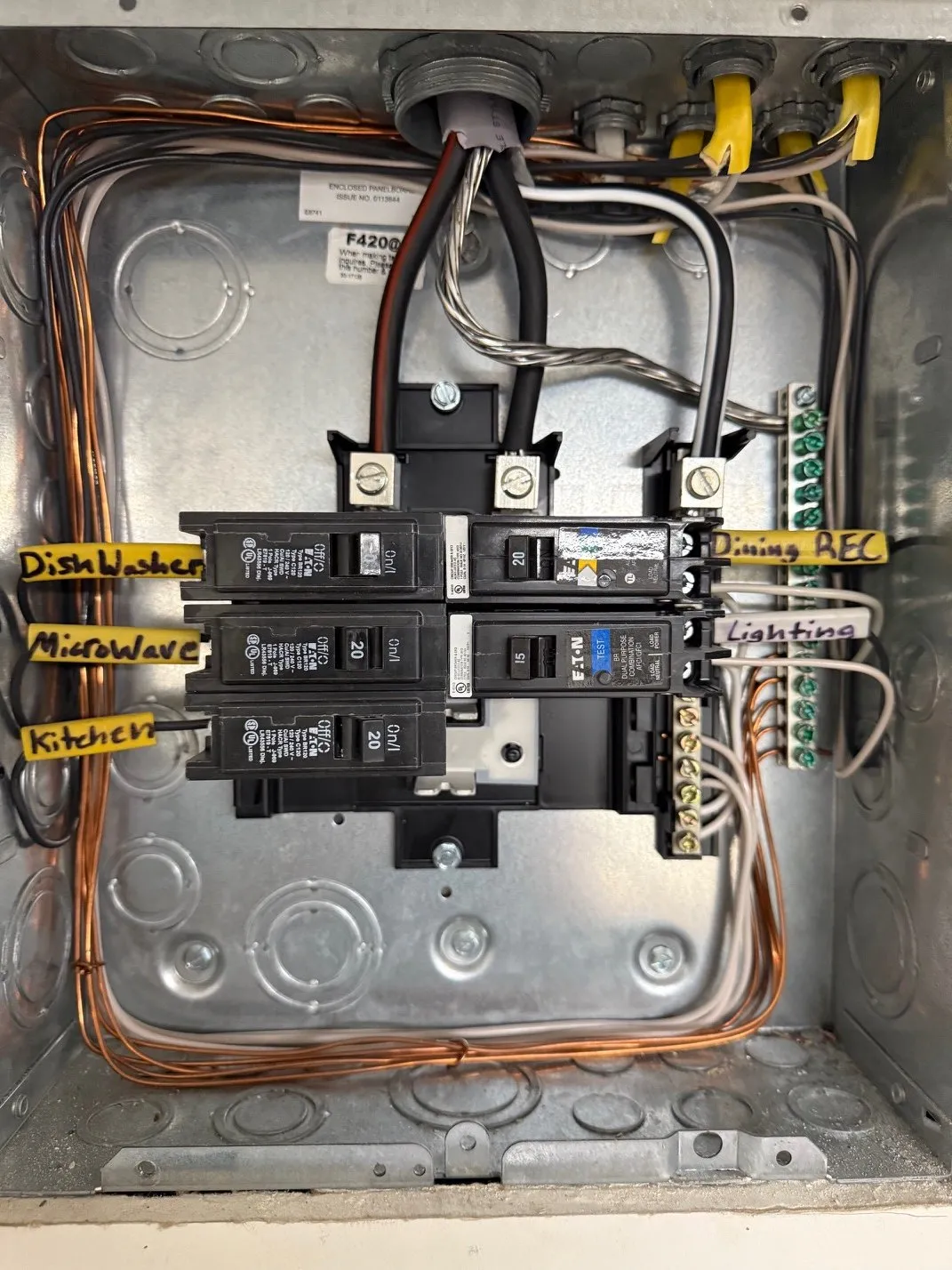 Breaker panel with each circuit clearly labeled